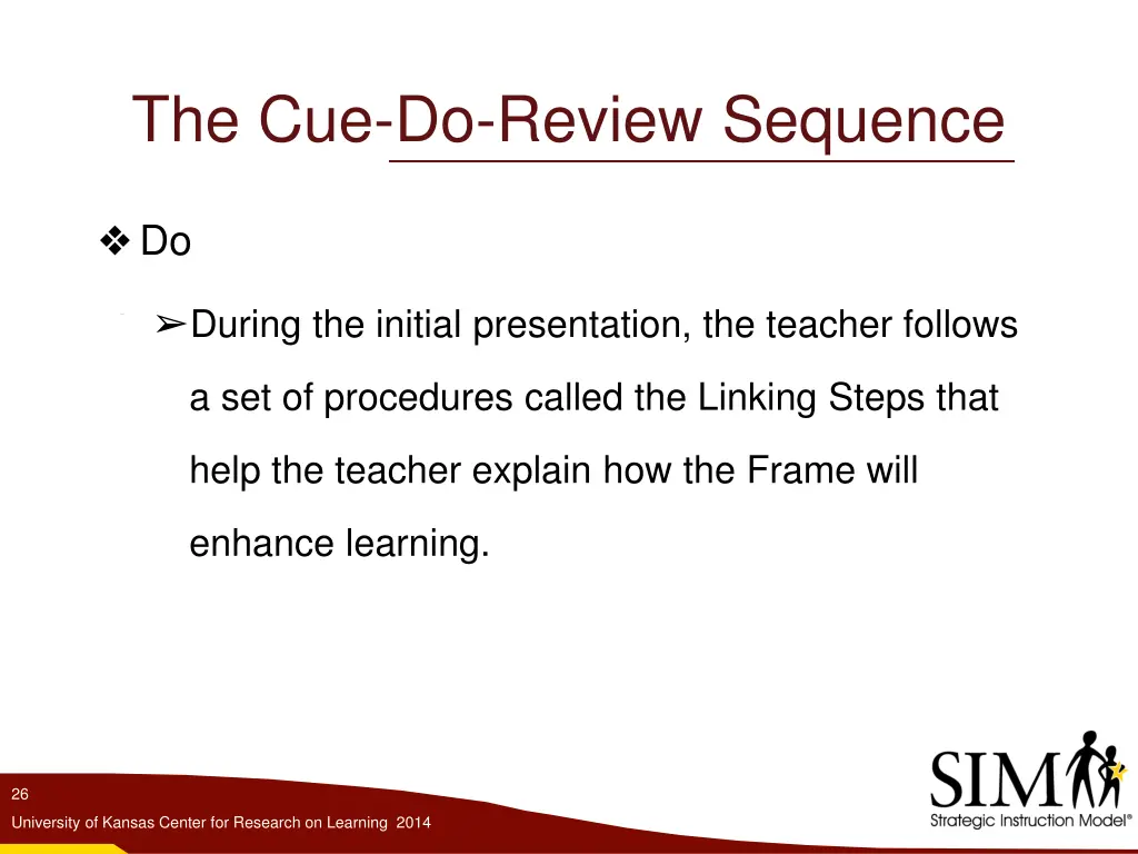 the cue do review sequence 2