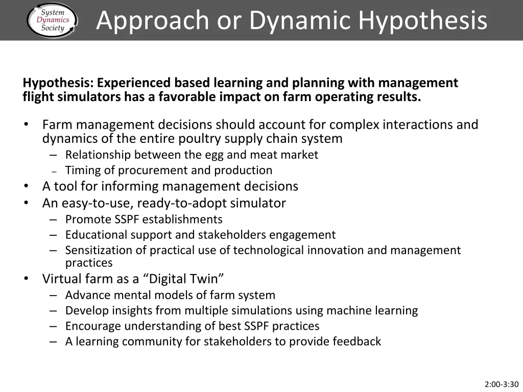 approach or dynamic hypothesis