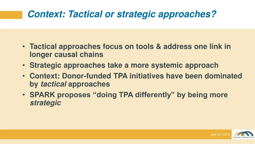 context tactical or strategic approaches