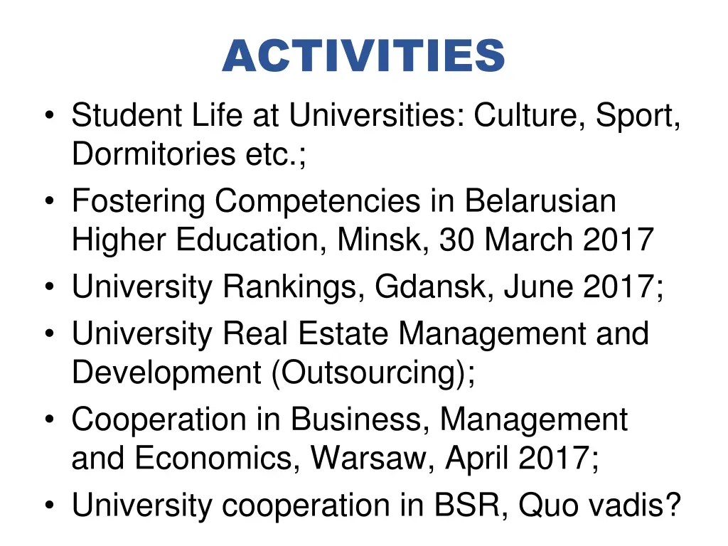 activities