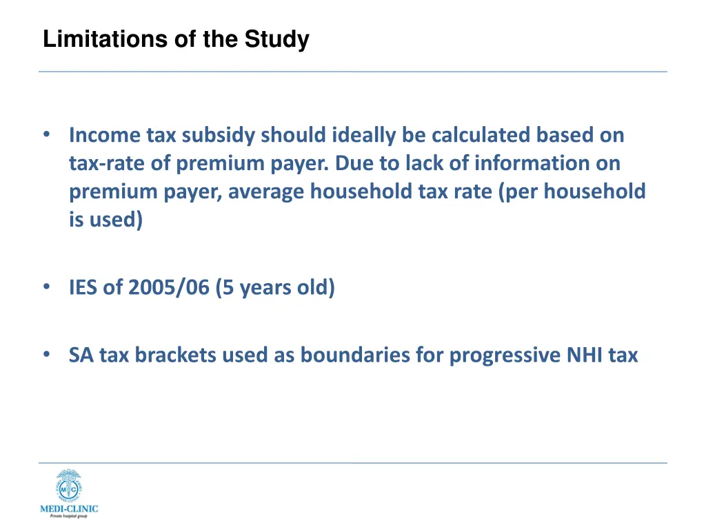 limitations of the study
