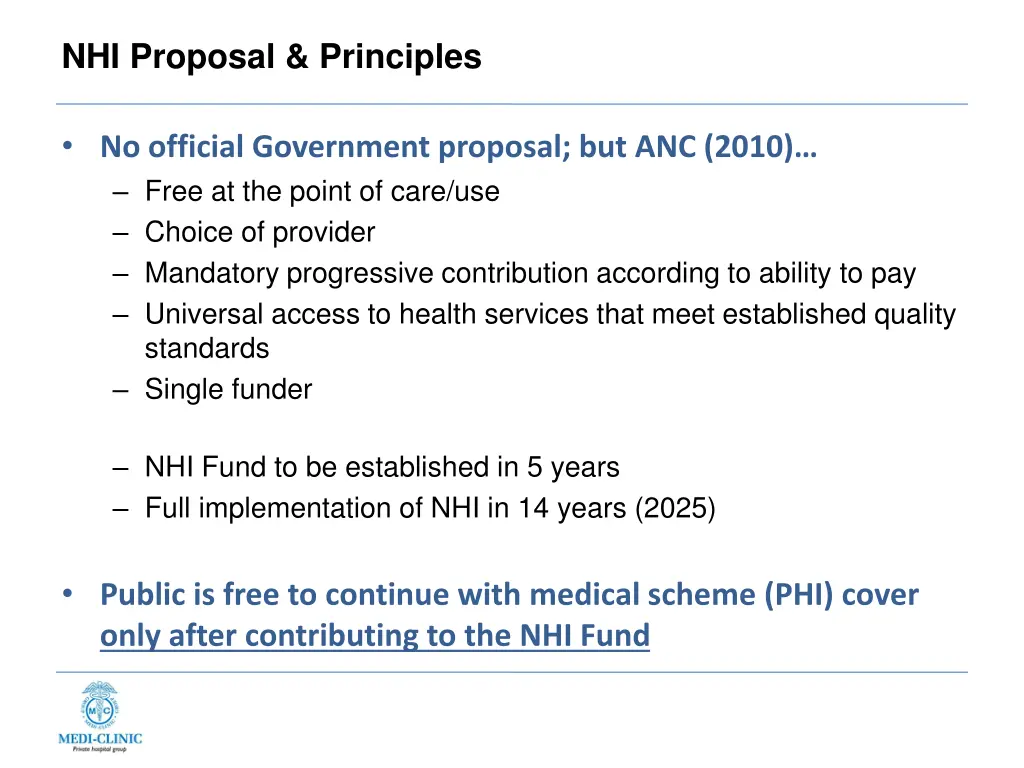 nhi proposal principles