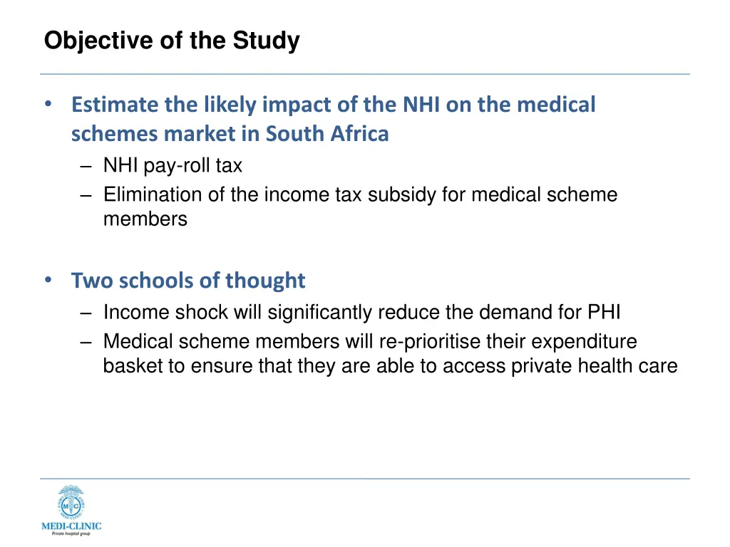 objective of the study