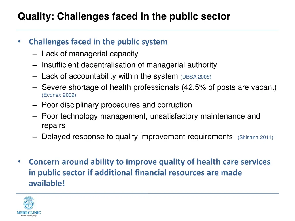 quality challenges faced in the public sector