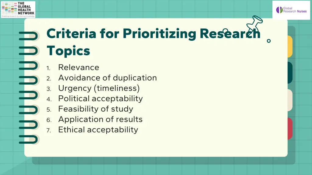 criteria for prioritizing research topics