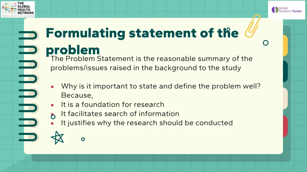 formulating statement of the problem the problem