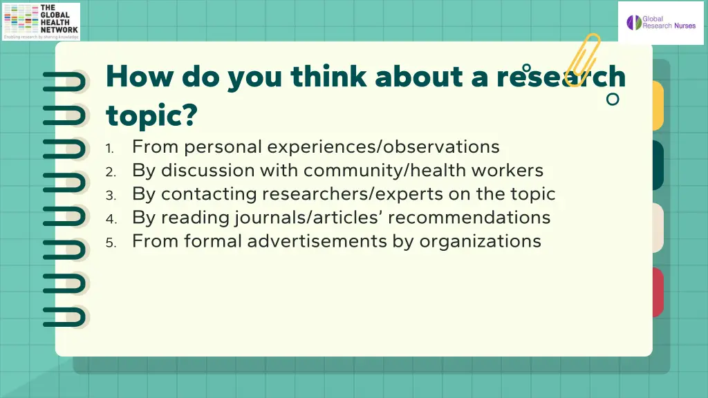 how do you think about a research topic 1 from