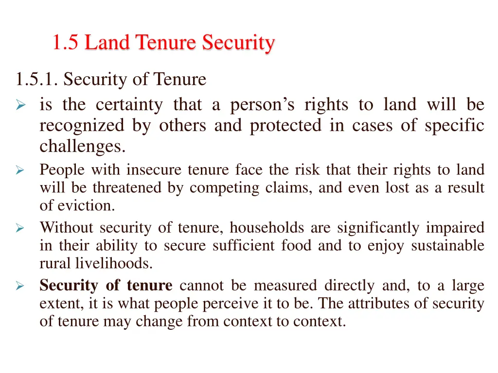 1 5 land tenure security