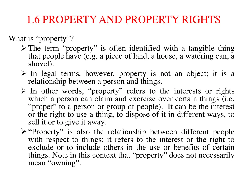 1 6 property and property rights