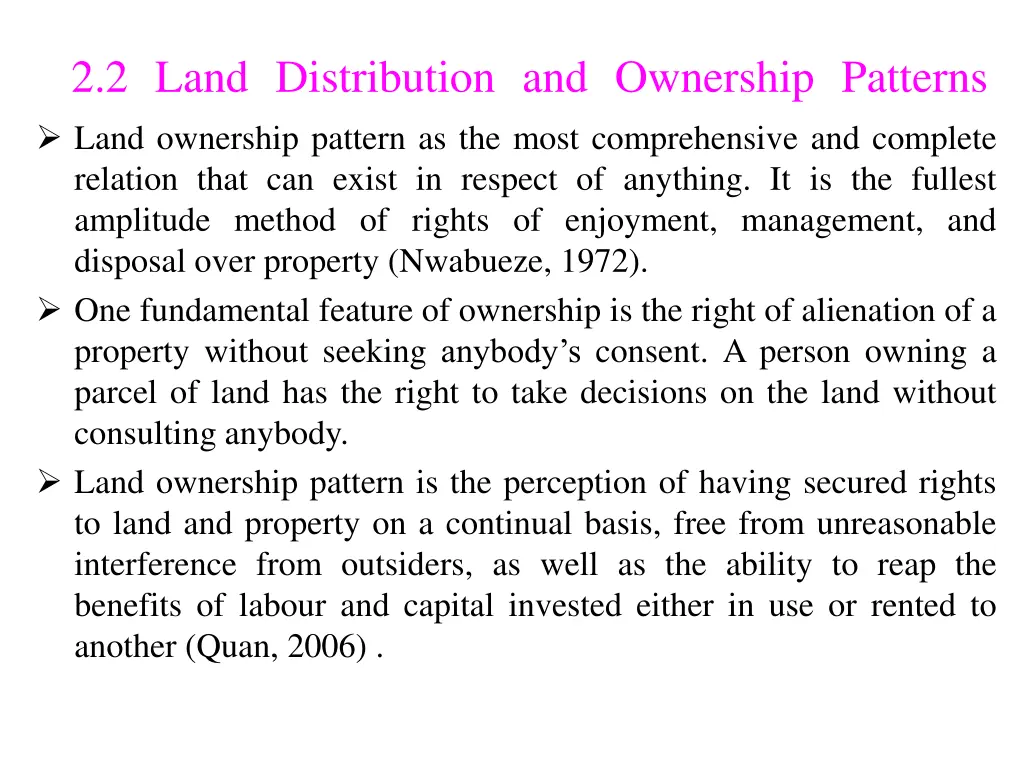 2 2 land distribution and ownership patterns land