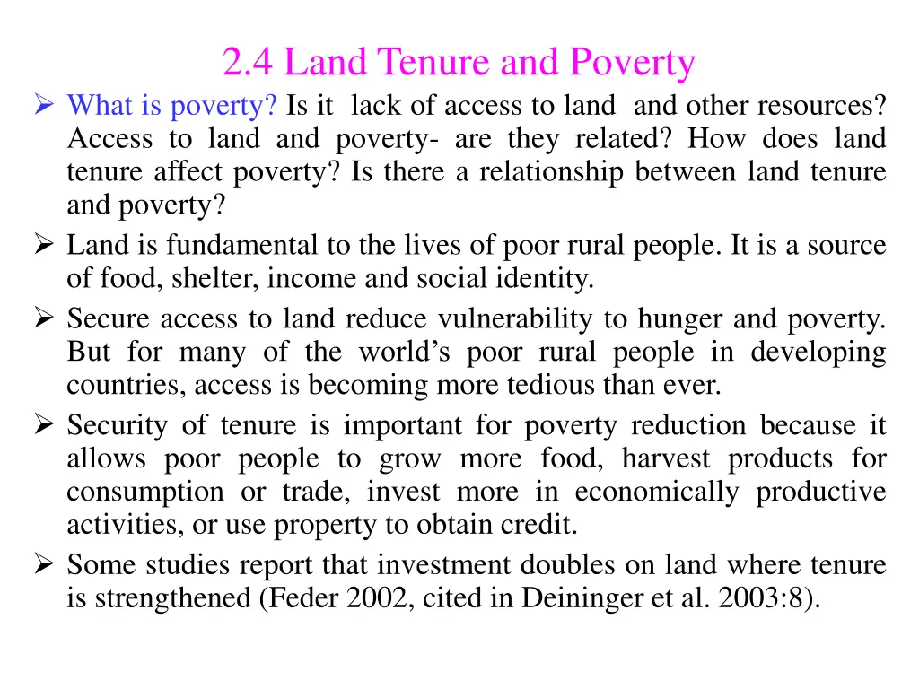 2 4 land tenure and poverty what is poverty