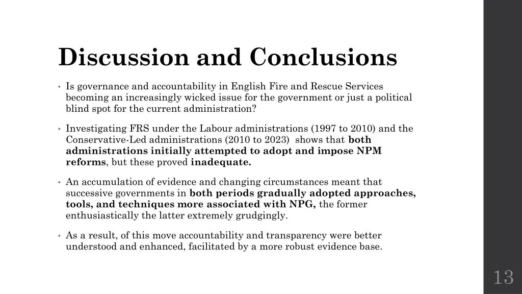 discussion and conclusions