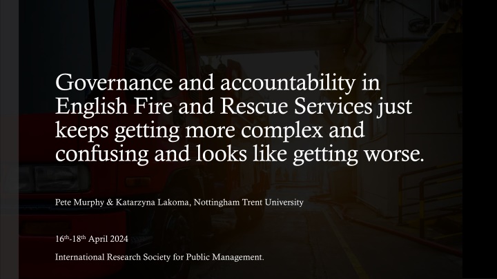 governance and accountability in english fire