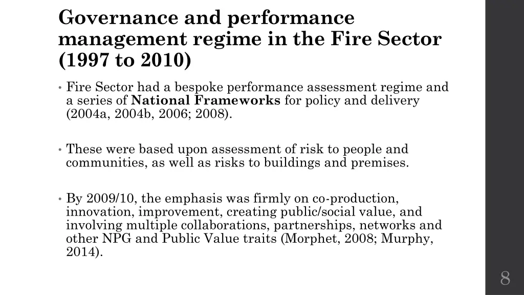 governance and performance management regime