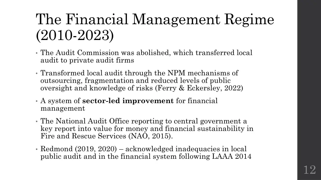 the financial management regime 2010 2023