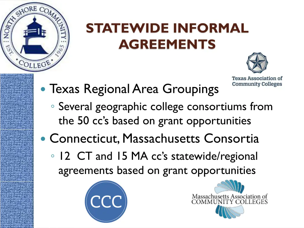 statewide informal agreements