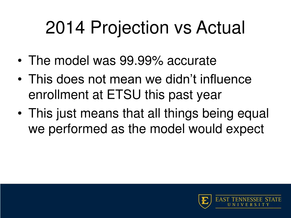 2014 projection vs actual 1