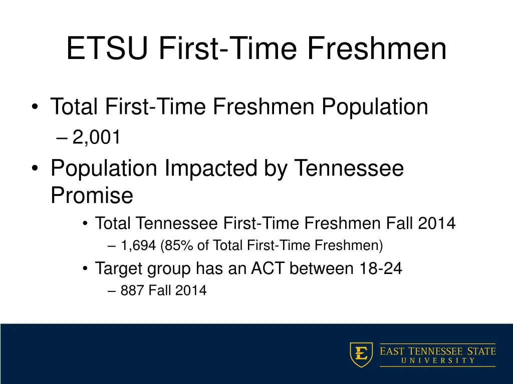 etsu first time freshmen