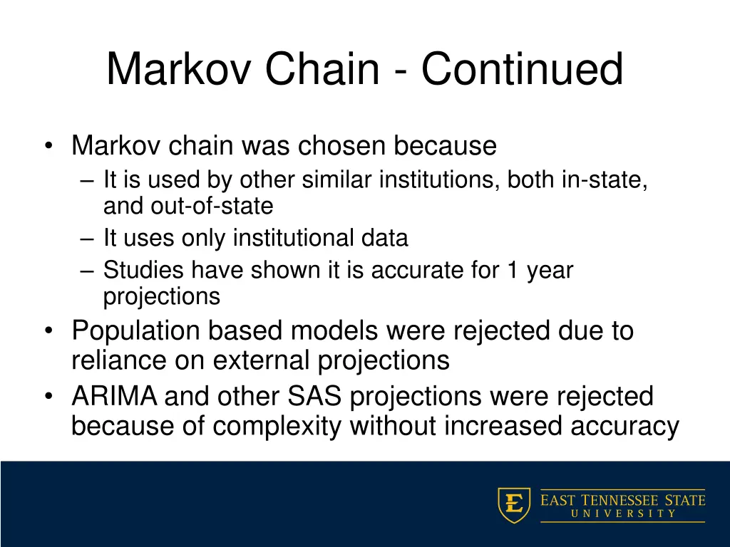 markov chain continued