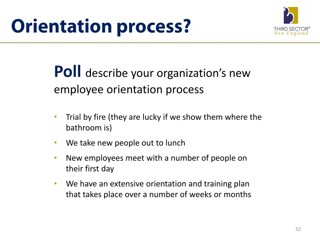 poll describe your organization s new employee