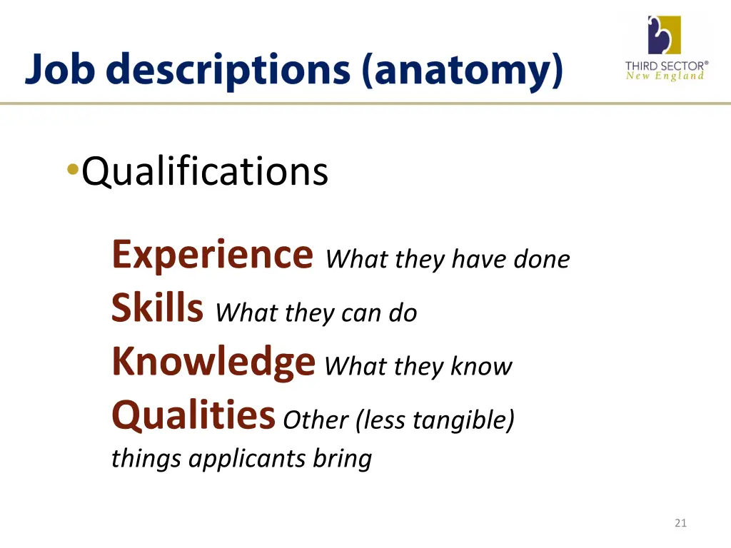 qualifications