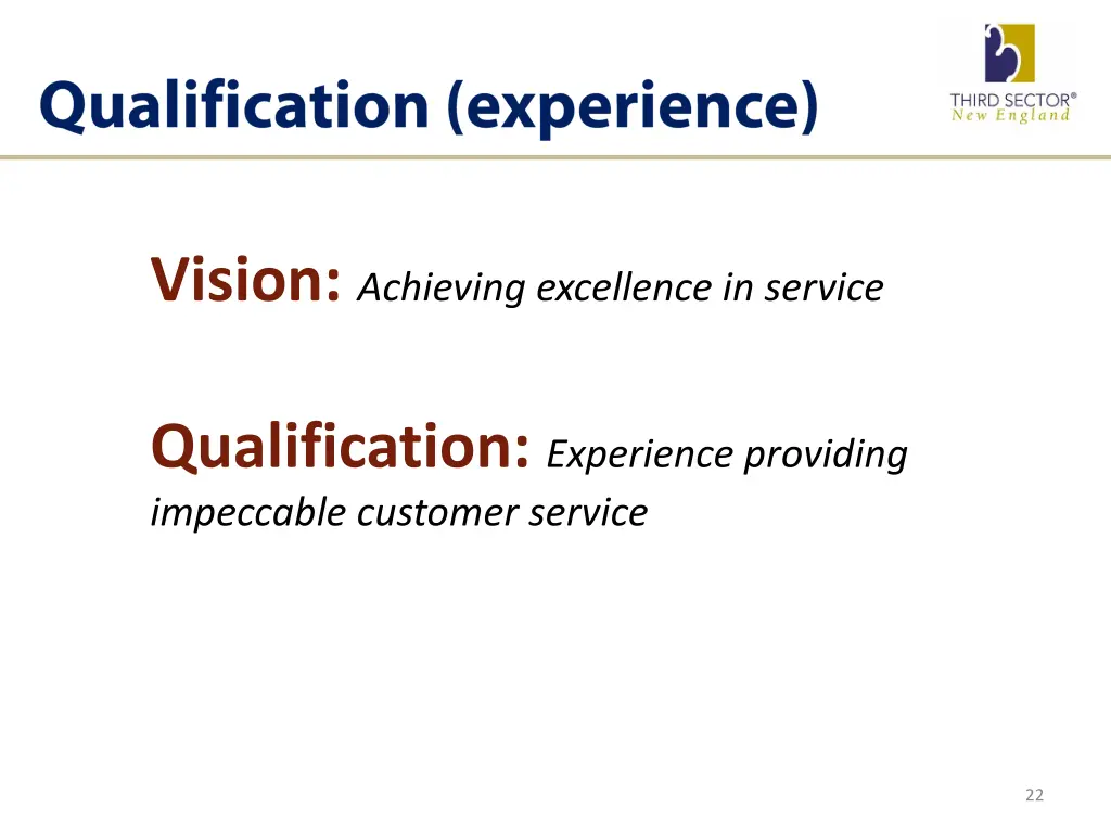 vision achieving excellence in service