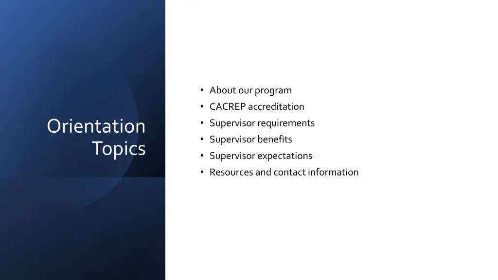 about our program cacrep accreditation supervisor
