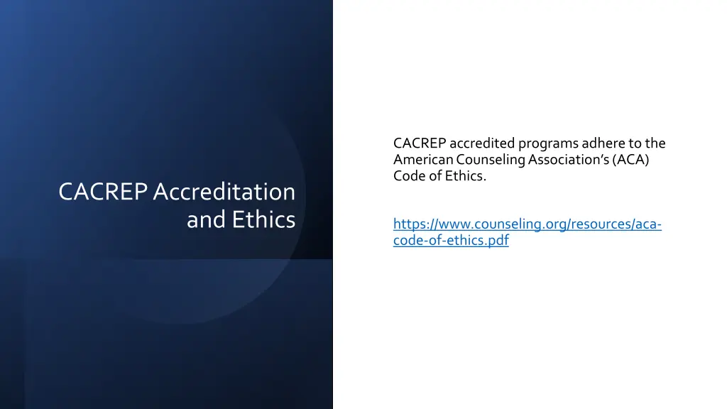 cacrep accredited programs adhere to the american
