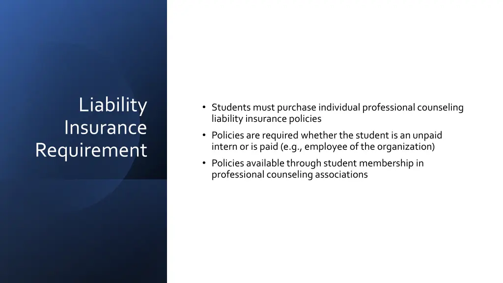 liability insurance requirement