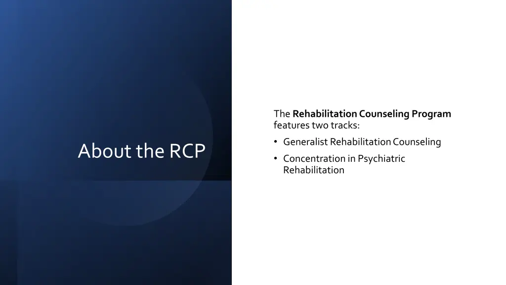 the rehabilitation counseling program features