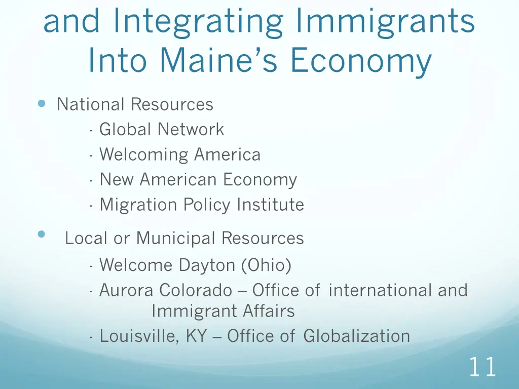 and integrating immigrants into maine s economy