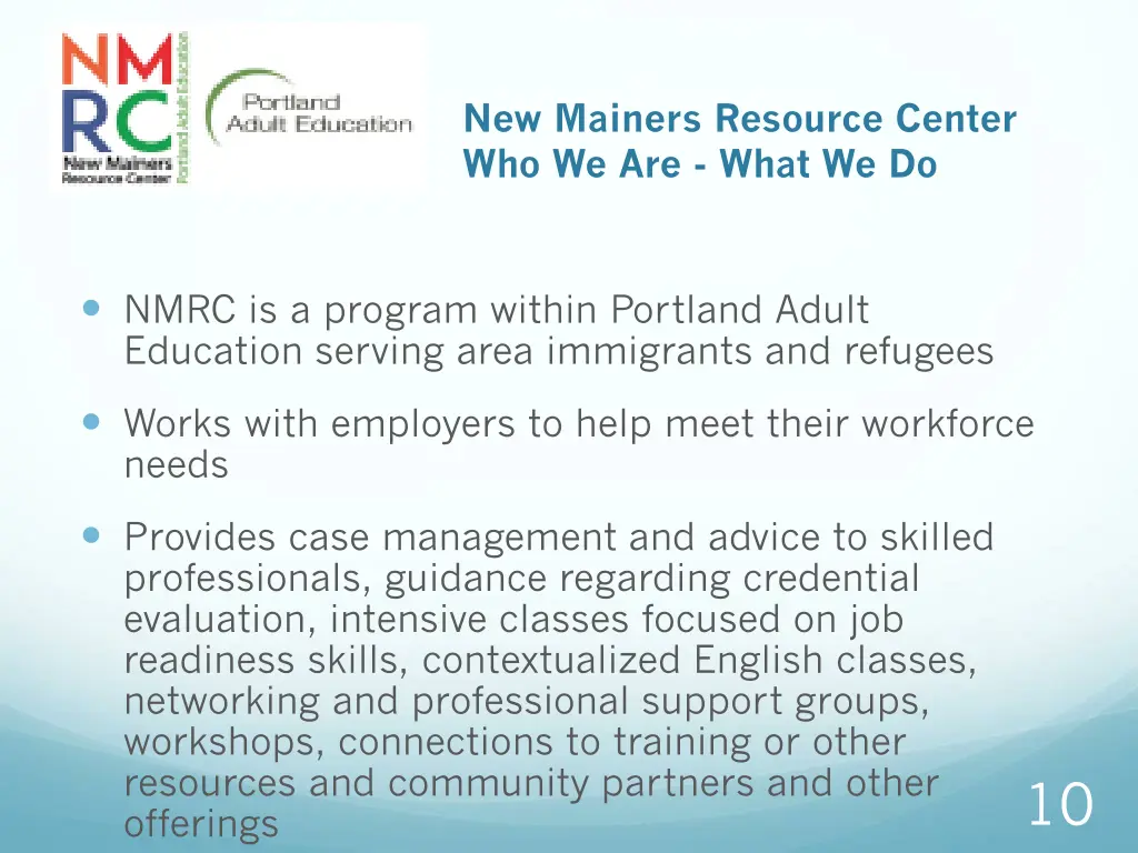 new mainers resource center who we are what we do