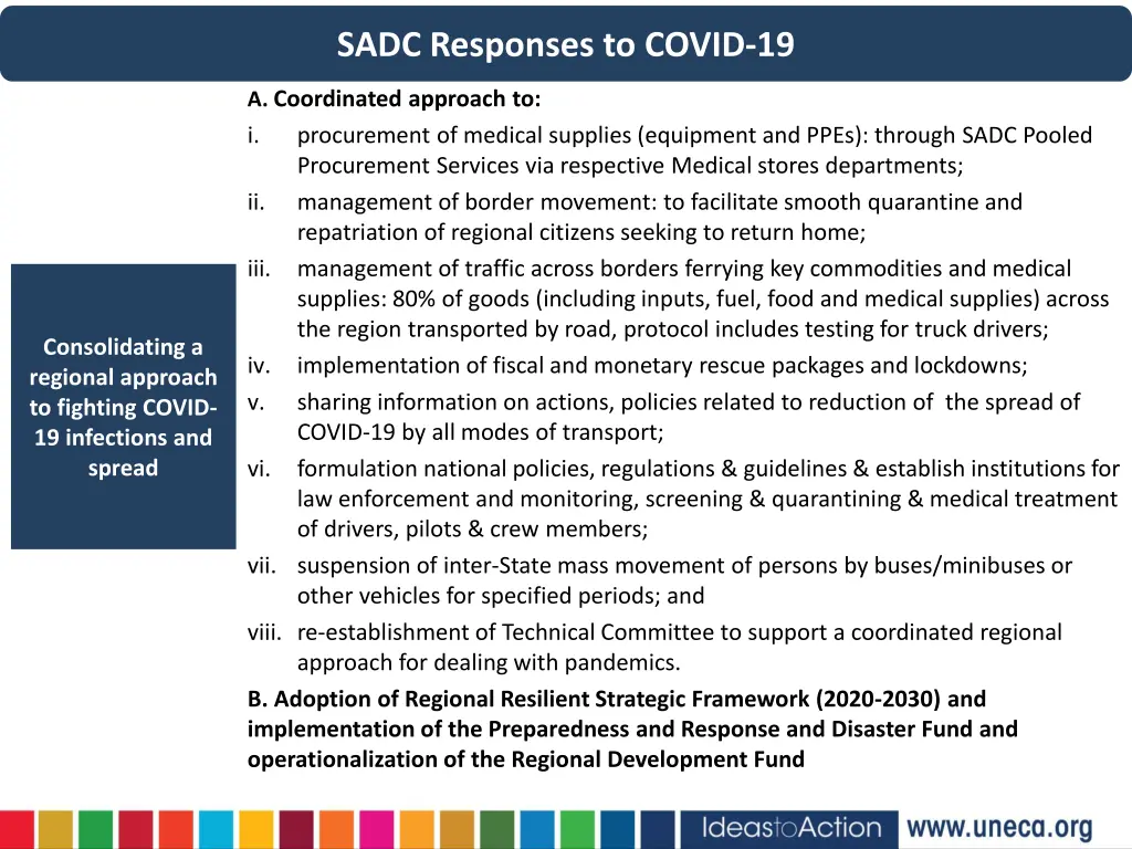 sadc responses to covid 19