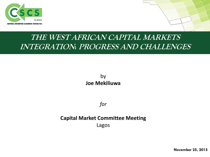 the west african capital markets integration