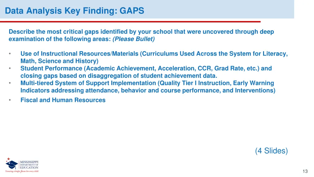 data analysis key finding gaps