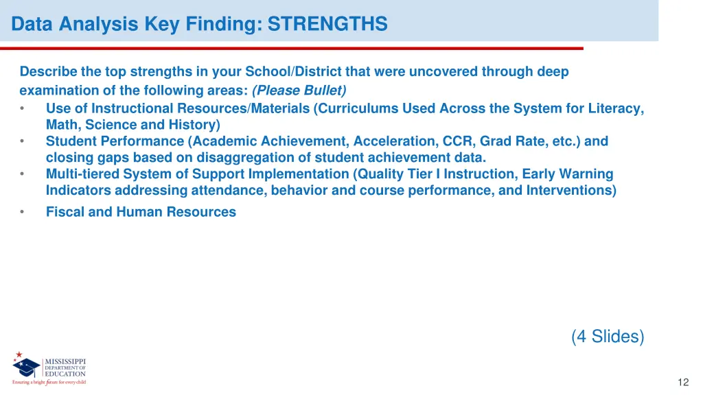 data analysis key finding strengths