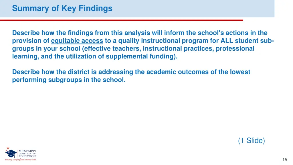 summary of key findings