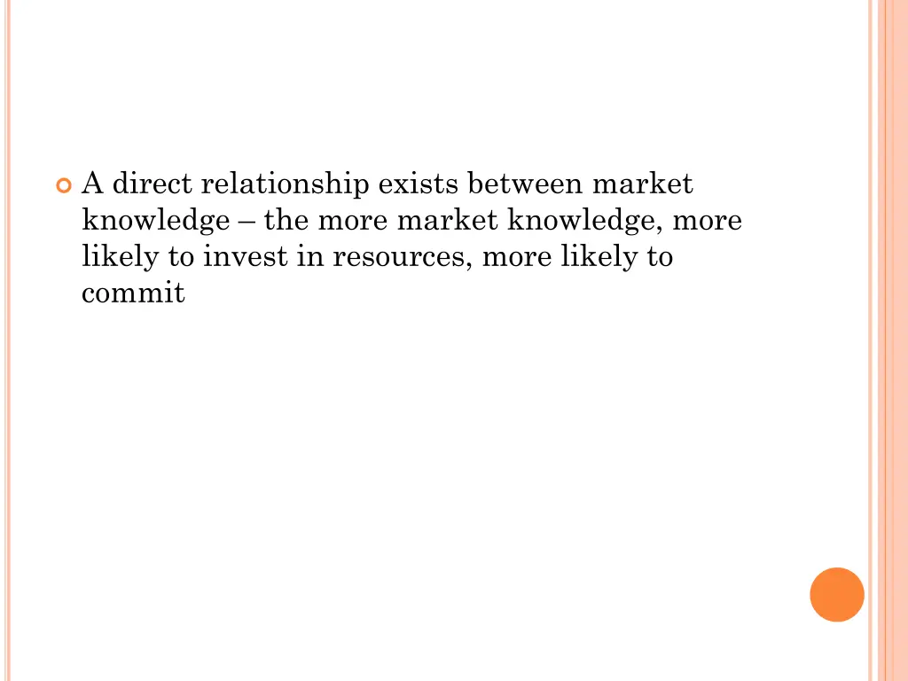a direct relationship exists between market