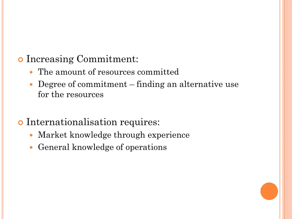 increasing commitment the amount of resources