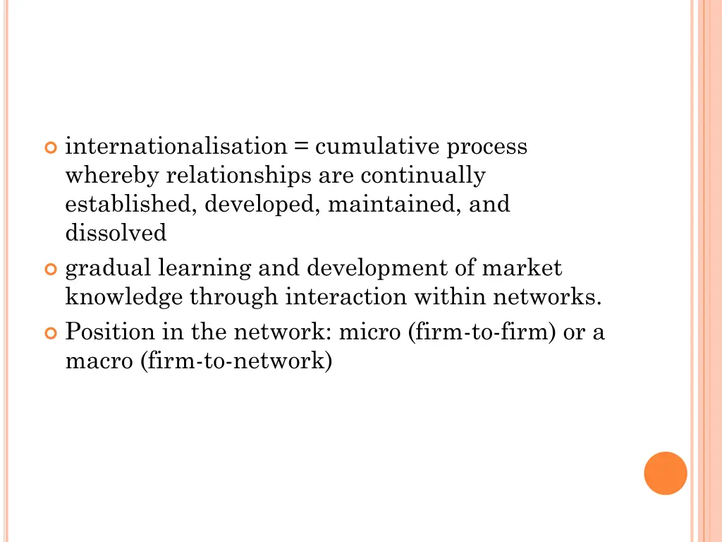 internationalisation cumulative process whereby