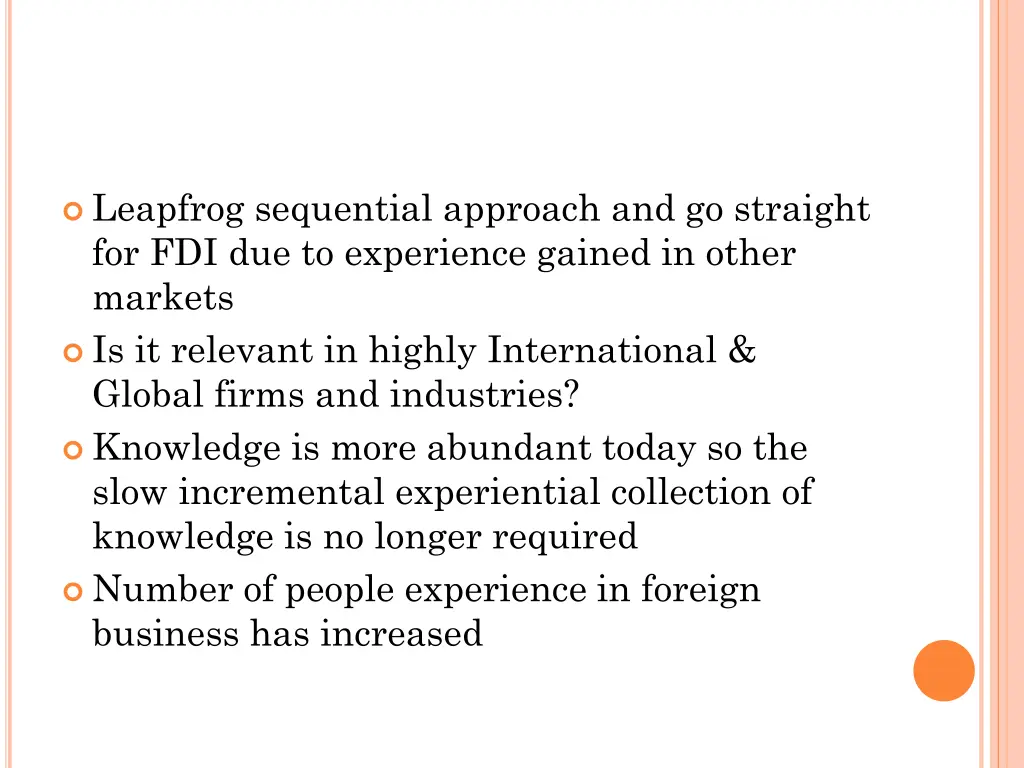 leapfrog sequential approach and go straight