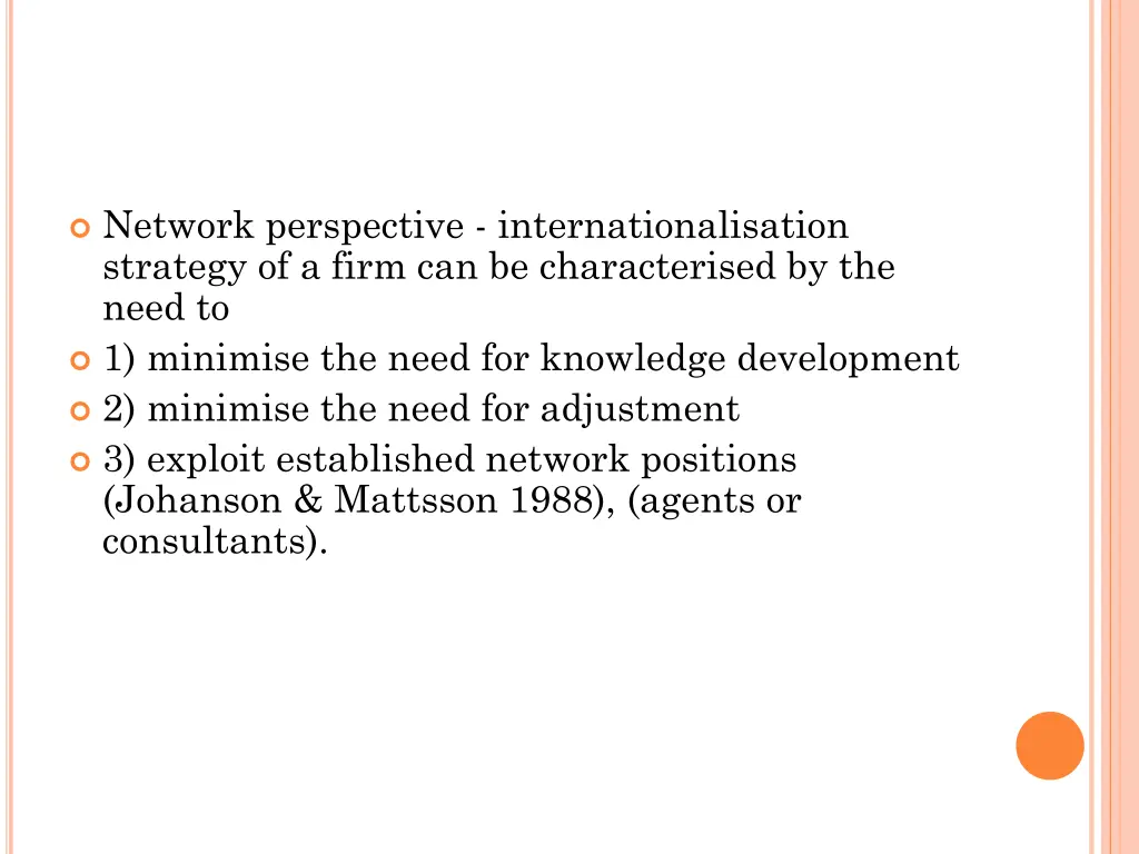 network perspective internationalisation strategy