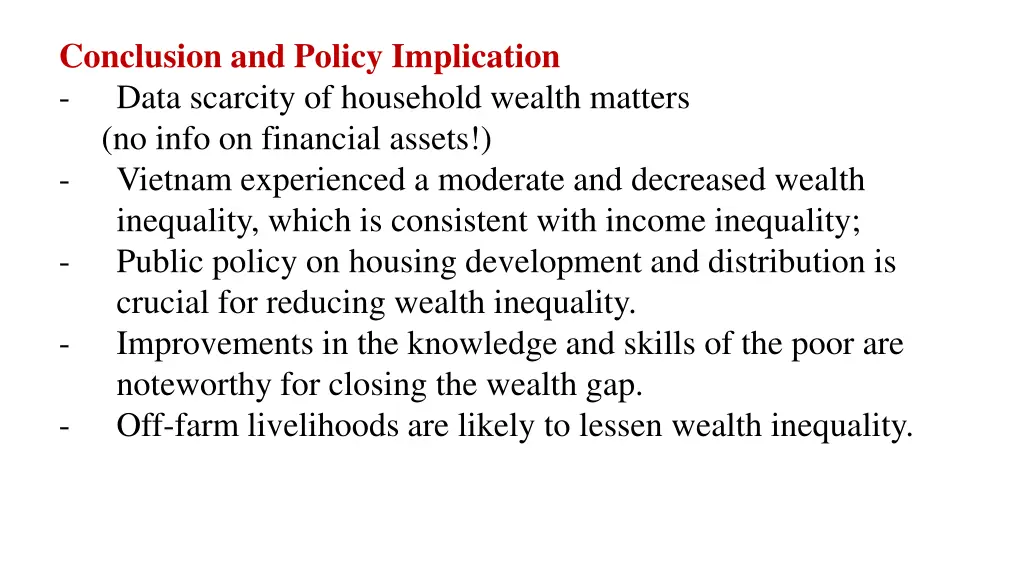 conclusion and policy implication data scarcity