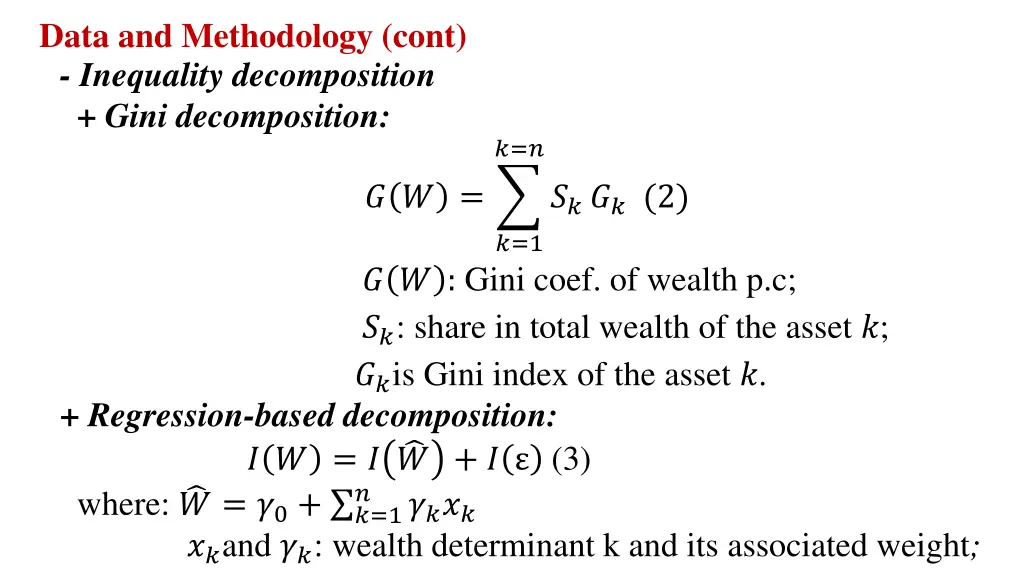 data and methodology cont inequality