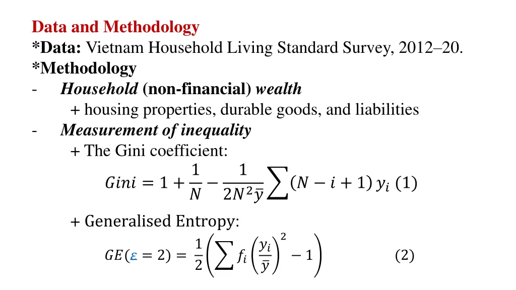 data and methodology data vietnam household