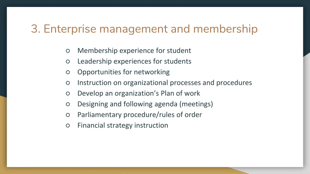 3 enterprise management and membership