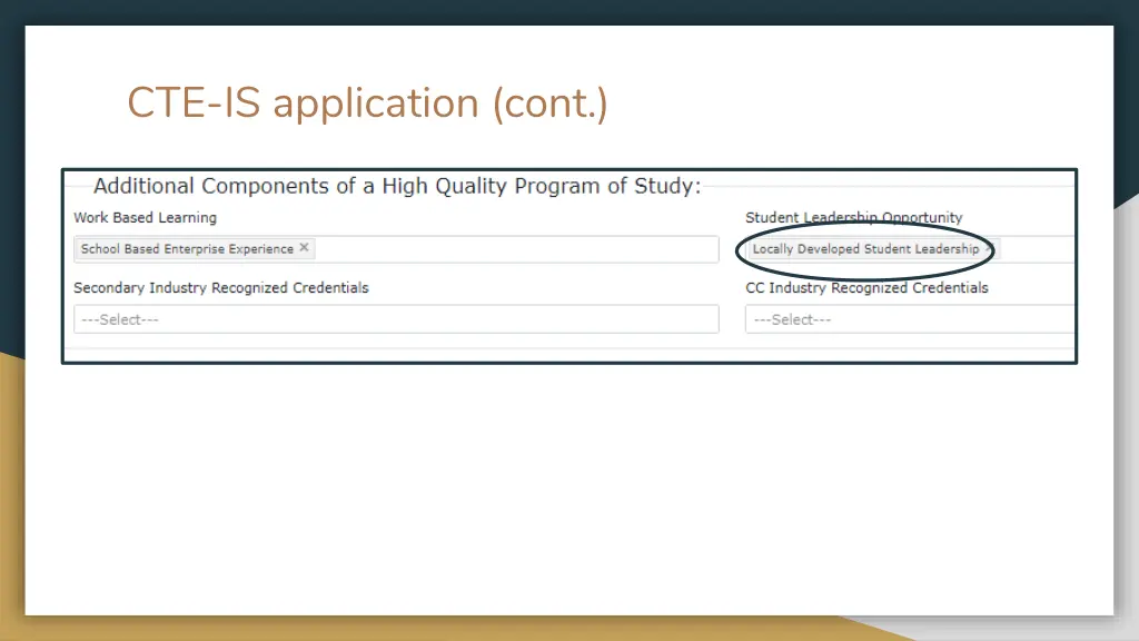cte is application cont