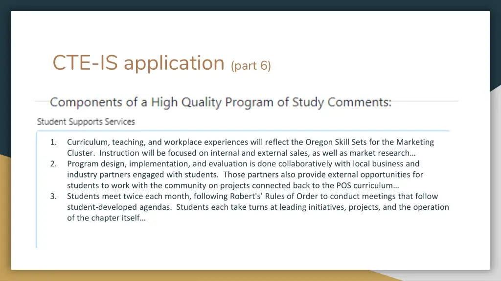 cte is application part 6