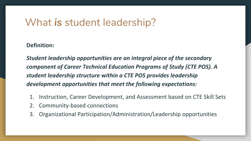 what is student leadership