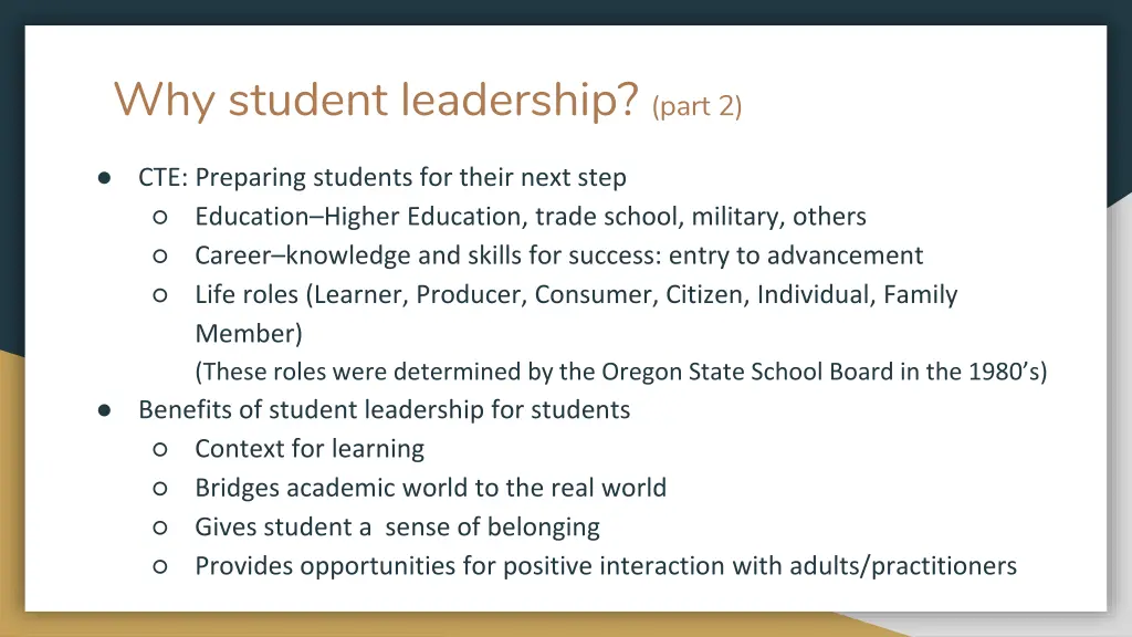 why student leadership part 2